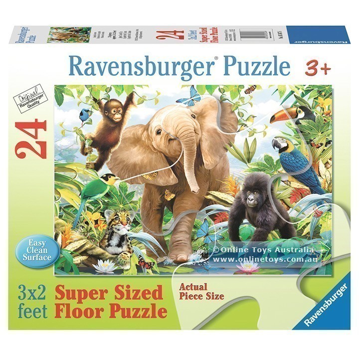 Ravensburger - Super Sized Floor Puzzle - Jungle Juniors - 24 Piece