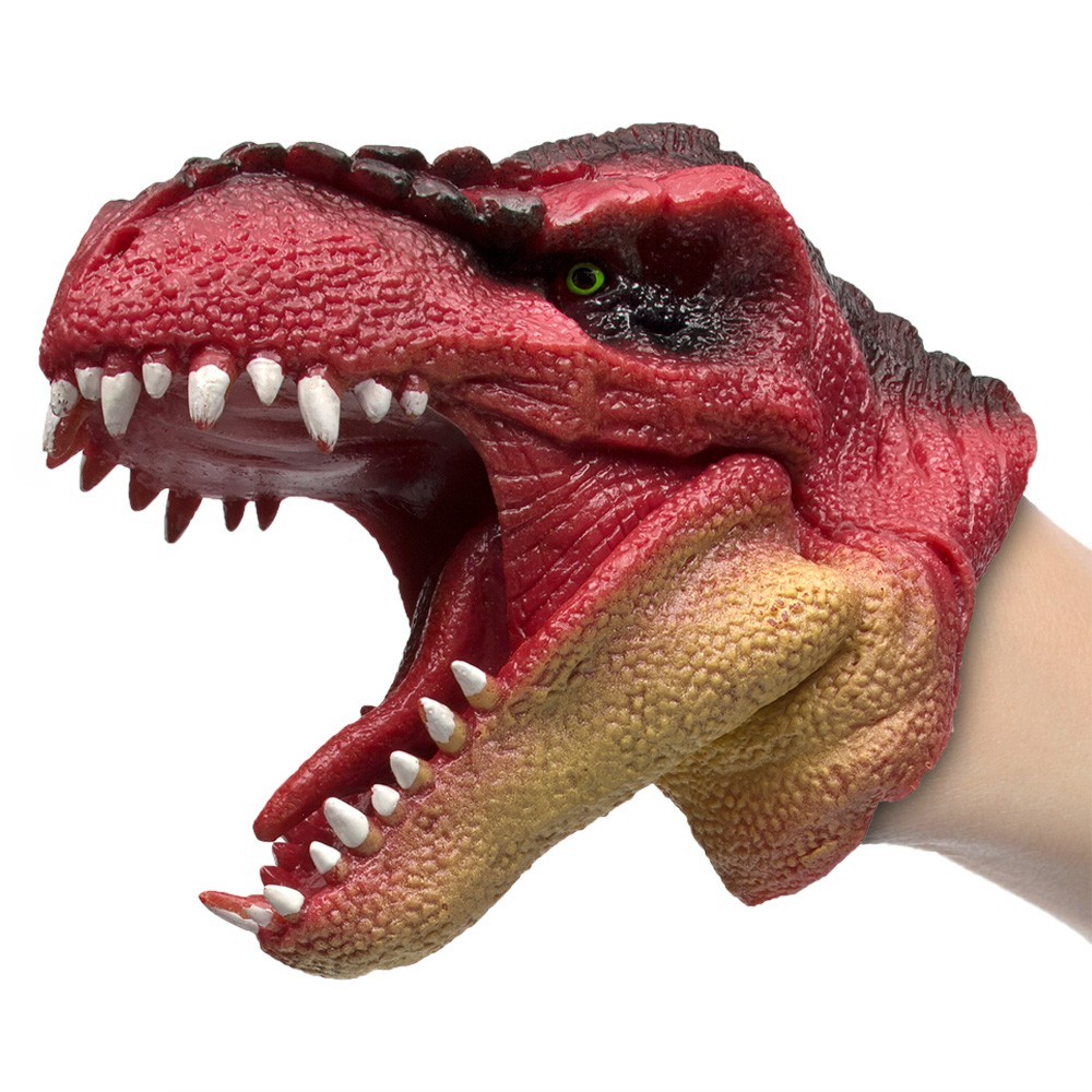 Rubber Dinosaur Hand Puppet - Red