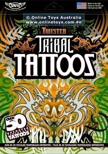 Savvi - 50 Assorted Temporary Tattoos - Twisted Tribal