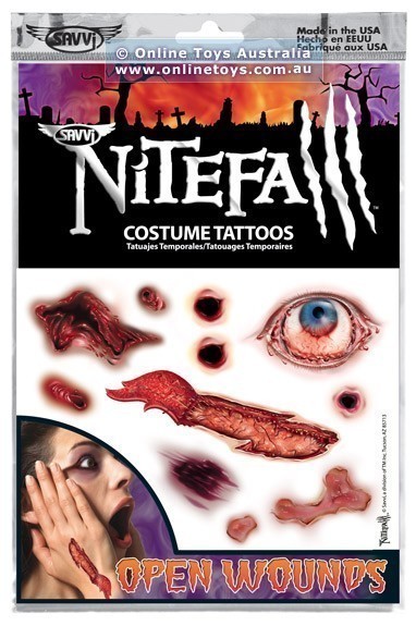 Savvi - Nitefall Costume Tattoos - Open Wounds