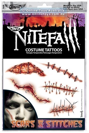 Savvi - Nitefall Costume Tattoos - Scars and Stitches