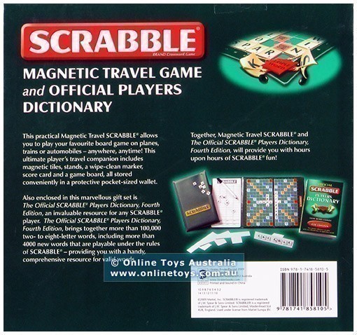 Scrabble Magnetic Travel Game and Players Dictionary