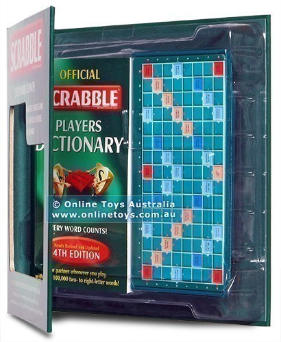 Scrabble Magnetic Travel Game and Players Dictionary - Open