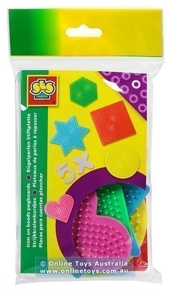 SES - Iron On Beads - 5 Piece Pegboard Pack