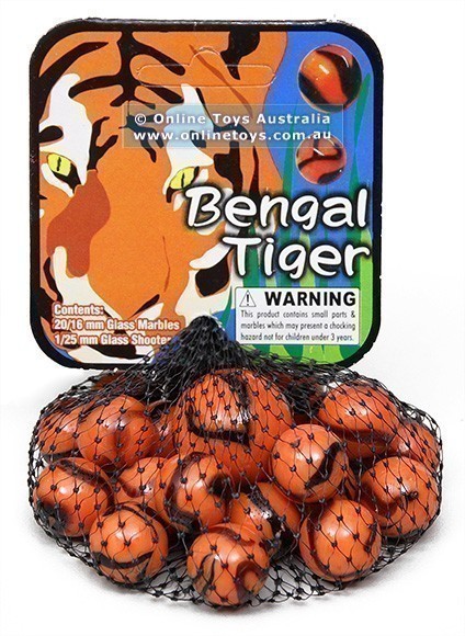 Sharp Shooter - 16mm Themed Marbles - Bengal Tiger