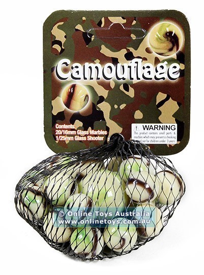 Sharp Shooter - 16mm Themed Marbles - Camouflage