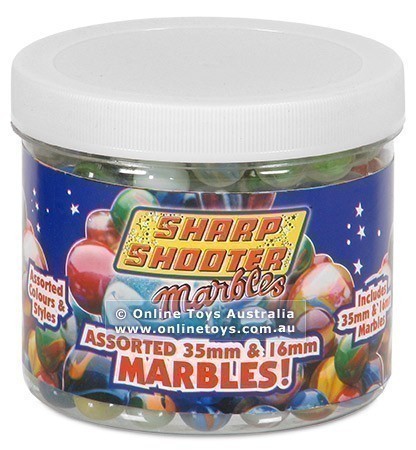 Sharp Shooter Marbles 16mm and 35mm Canister