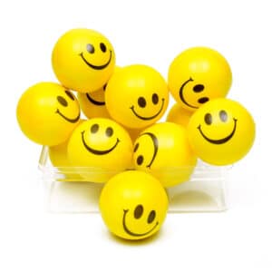 Smiley Print Stress Ball - 60mm