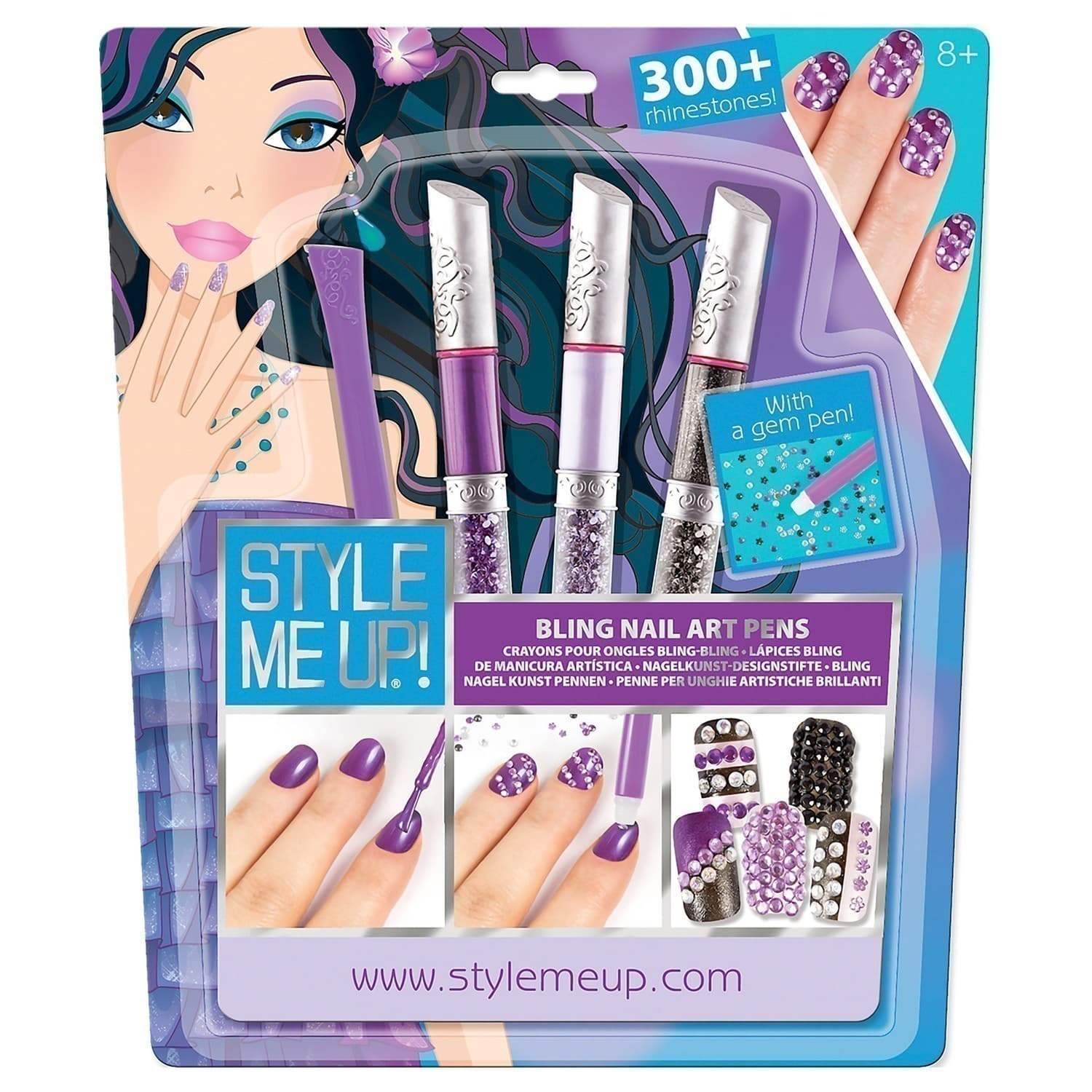 Style Me Up! - Bling Nail Art Pens - Purple