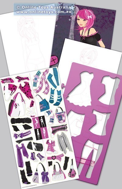 Style Me Up! - Pink and Black Fashion Sketchbook