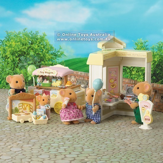 Sylvanian Families - Street Market - Pancake Shop and Toy Stall SF4844
