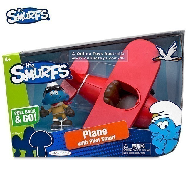 The Smurfs - Pull Back & Go - Plane with Pilot Smurf