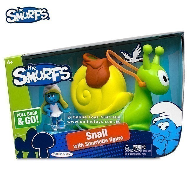 The Smurfs - Pull Back & Go - Snail with Smurfette Figure