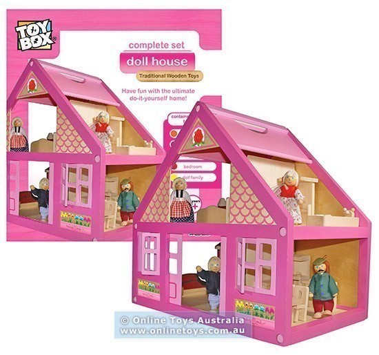 Toy Box - Traditional Wooden Dollhouse - Complete