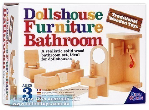 Traditional Wooden Toys - Dollhouse Furniture - Bathroom
