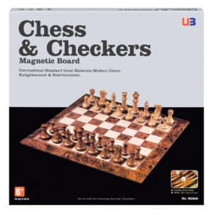 U3 - Magnetic Chess & Checkers Set - Woodgrain