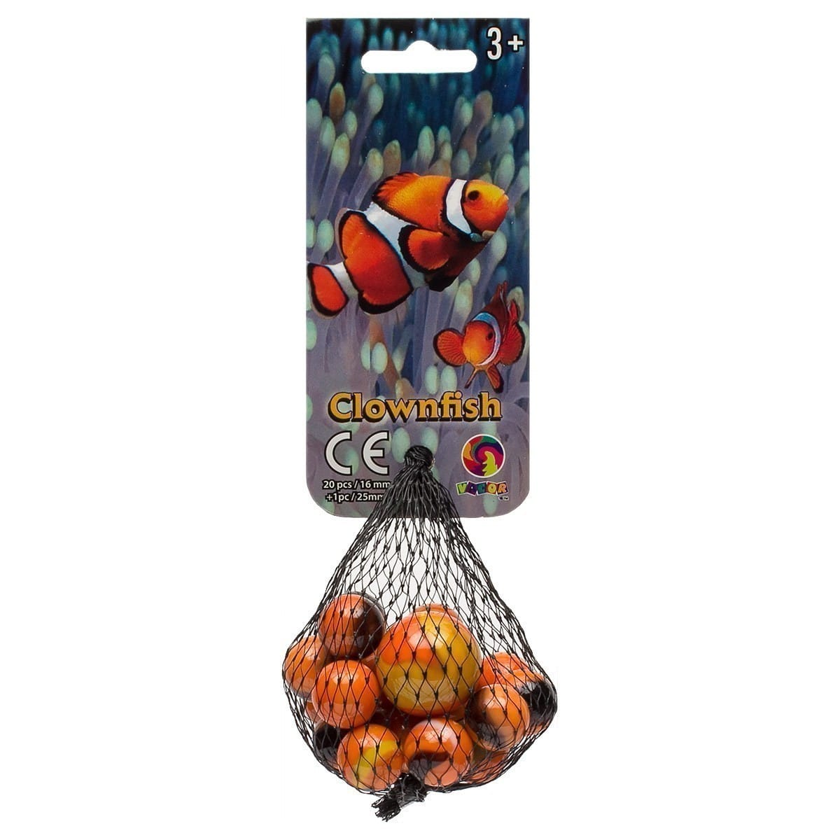 Vacor 16mm Glass Marbles - Ocean Collection - Clownfish