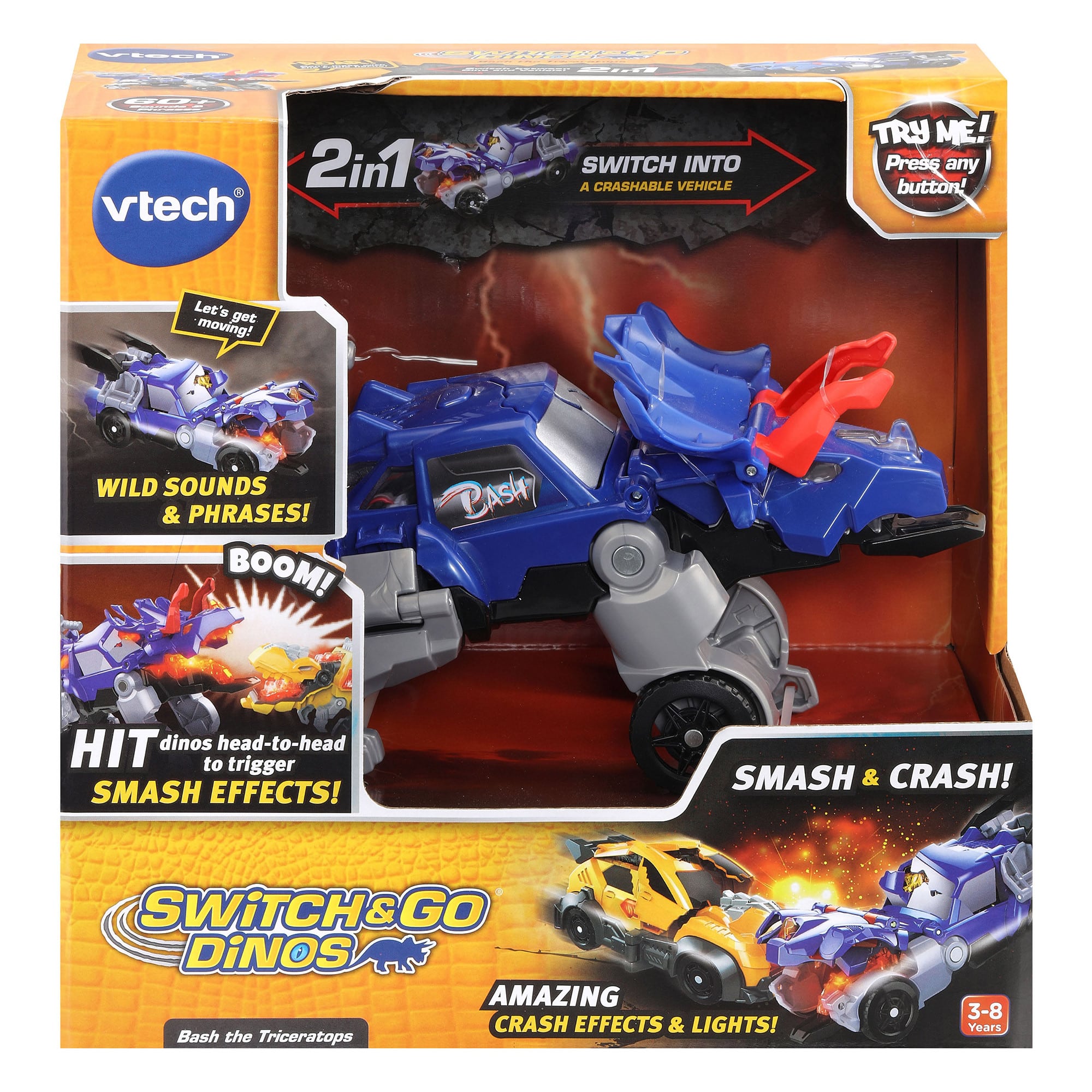 Vtech - Switch & Go Dinos - Smash & Crash - Bash the Triceratops