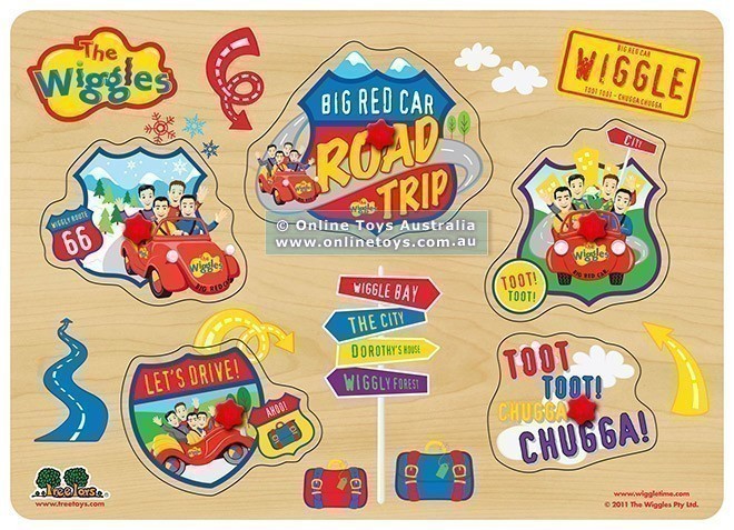 Wiggles - 5 Piece Peg Puzzle - Road Trip