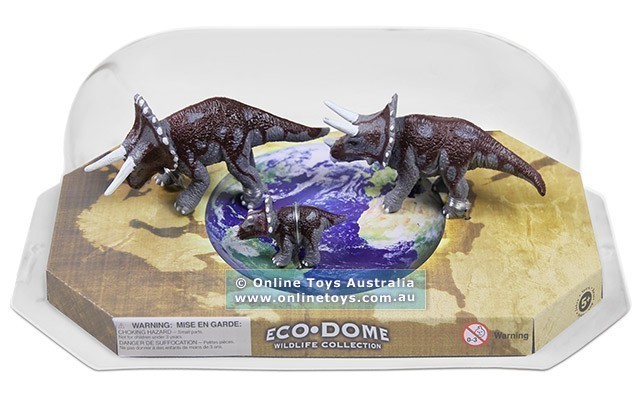 Wild Republic - Eco Dome Wildlife Collection - Triceratops Family