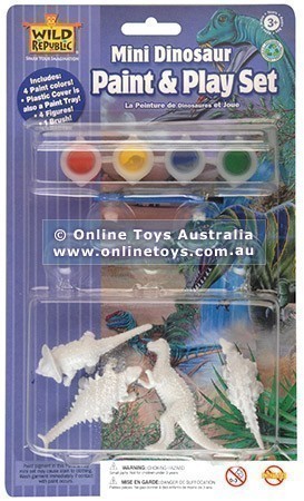 Wild Republic - Plastic Mini Dinosaur Paint and Play Set