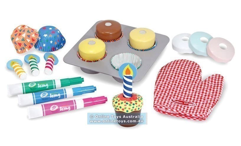 Wooden Bake and Decorate Cupcake Set