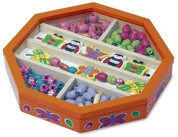Wooden Bead Set - Hexagonal Box