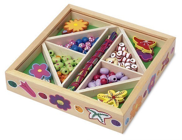 Wooden Bead Set - Square Box