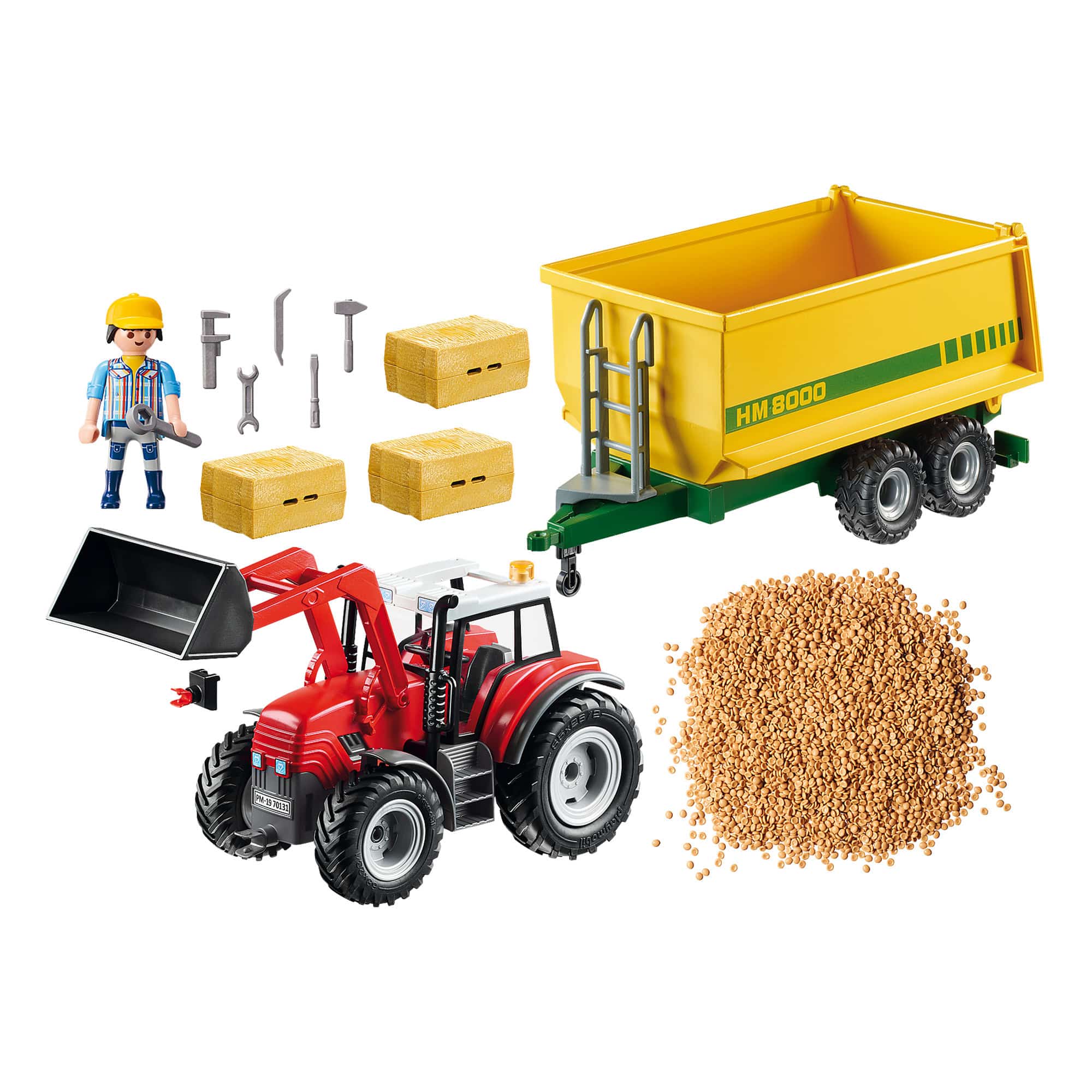 Playmobil - Country - Tractor with Feed Trailer 70131
