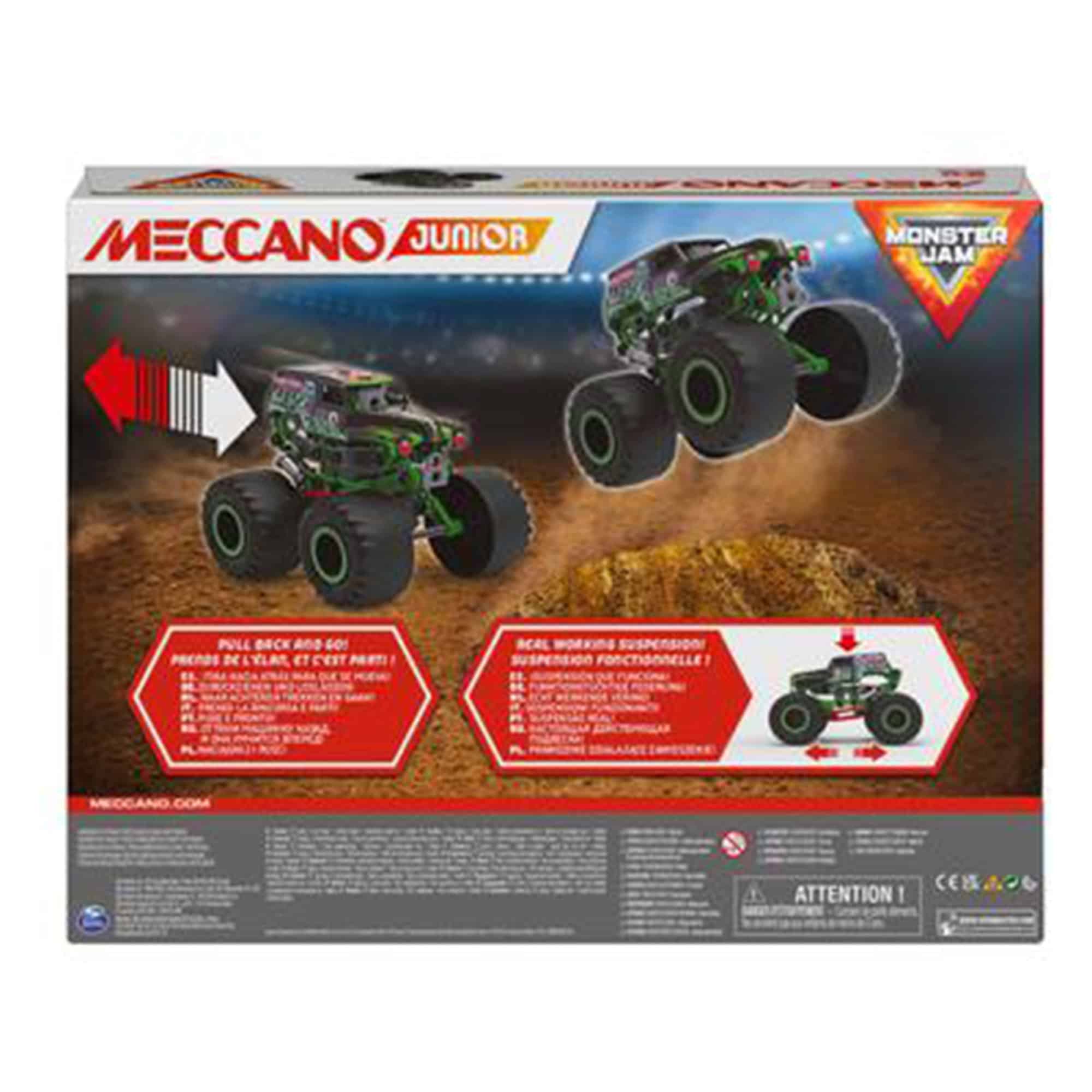 mit ... Meccano Meccano Junior Grave Digger Monster Jam Fahrzeugbausatz 