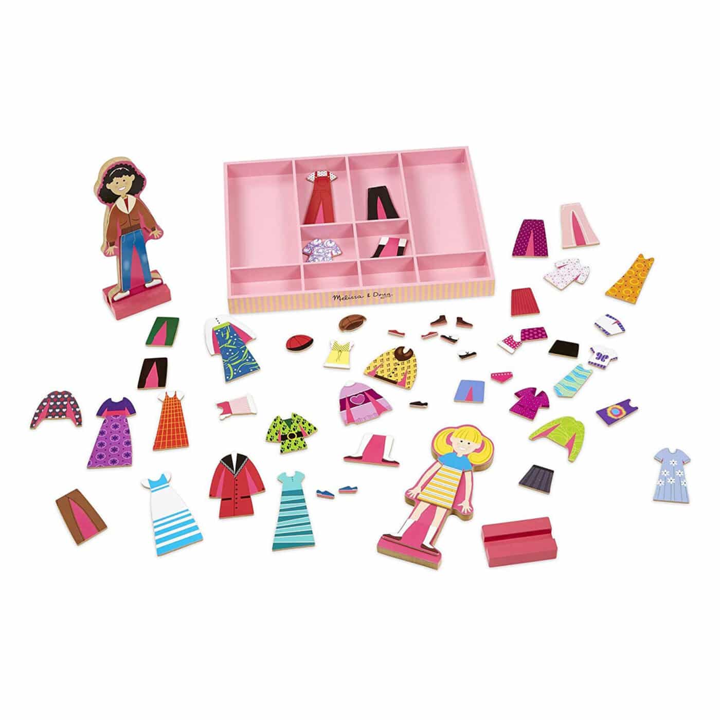 Melissa and Doug - Magnetic Wooden Dress-Up Dolls Play Set