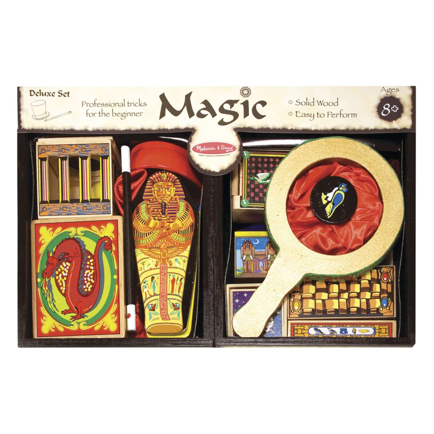 Melissa and Doug - Wooden Deluxe Magic Set with 10 Classic Tricks