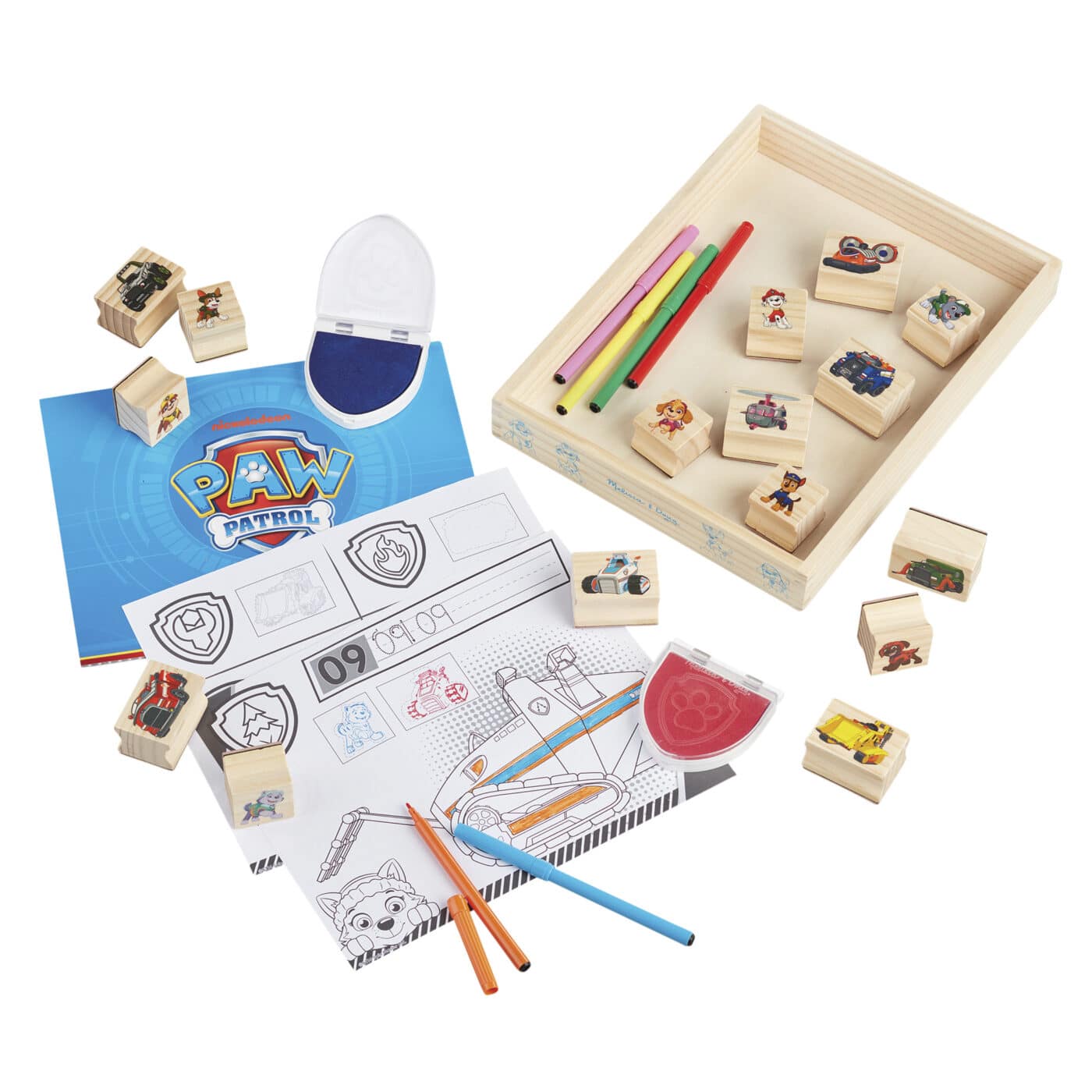 Melissa and Doug - Wooden Stamps Activity Set - Paw Patrol