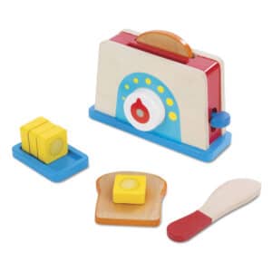 Melissa and Doug - Wooden Toaster Set Bread and Butter