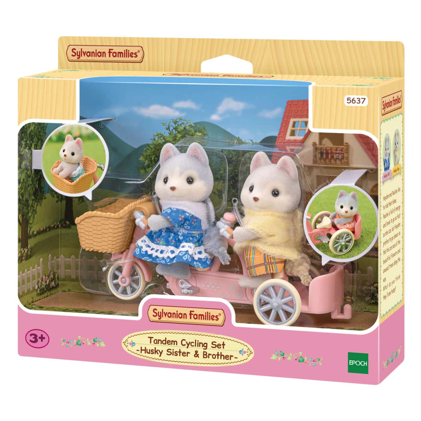 Sylvanian Families - Tandem Cycling Set - Husky Sister & Brother 5637