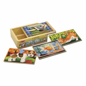 Melissa and Doug - 4-in-1 Wooden Jigsaw Puzzles in a Box - Pets