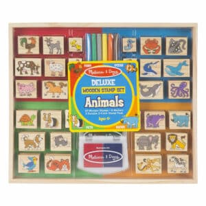 Melissa and Doug - Deluxe Wooden Stamp Set - Animals