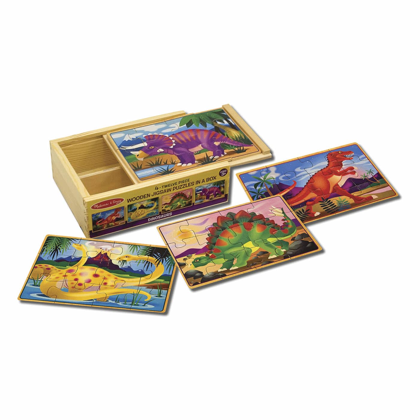 Melissa and Doug - Wooden Jigsaw Puzzles in a Box - Dinosaurs