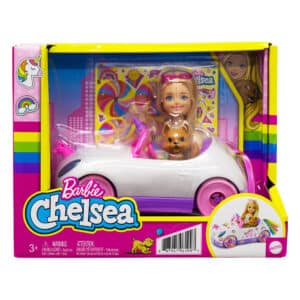 Barbie Club Chelsea Doll With Unicorn-Themed Car and Pet Puppy
