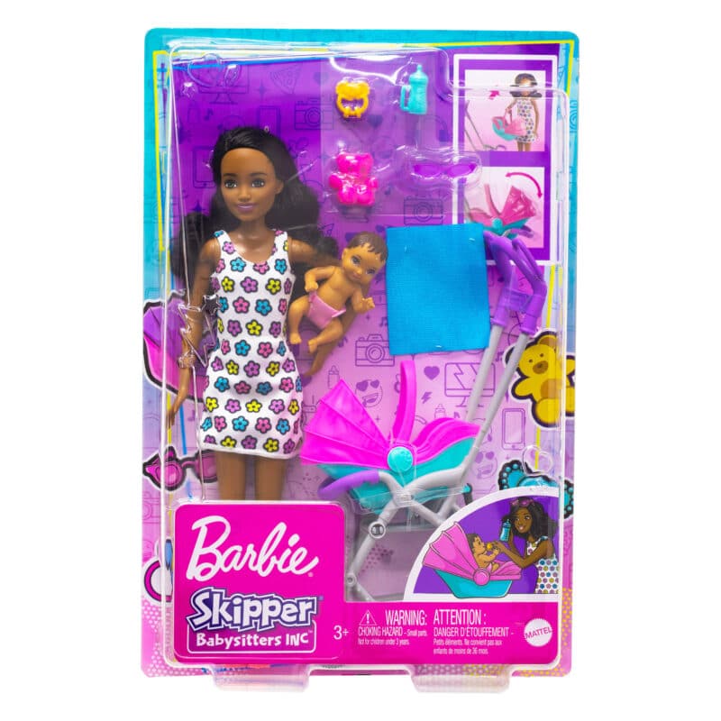 Barbie Skipper Babysitters Inc Doll Playset - Green Pink Stroller