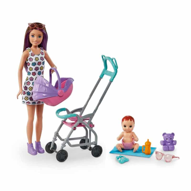 Barbie Skipper Babysitters Inc Doll Playset - Purple Pink Stroller