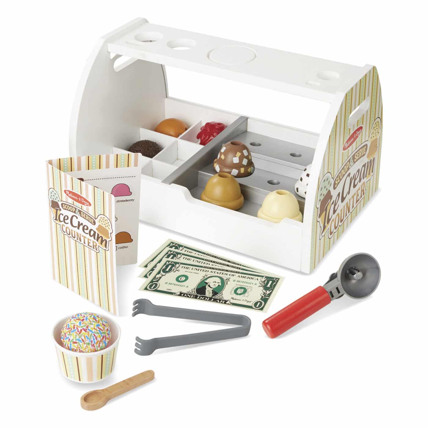 Melissa and Doug Wooden Scoop and Serve Ice Cream Counter