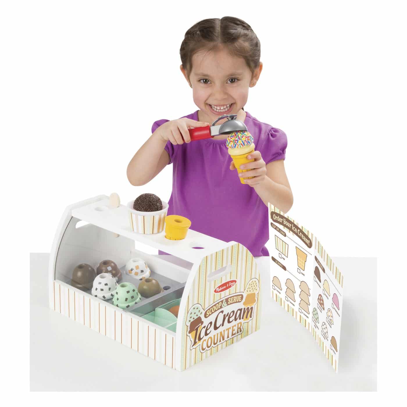 Melissa and Doug Wooden Scoop and Serve Ice Cream Counter