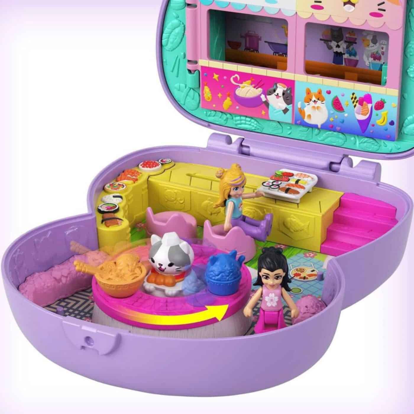 Polly Pocket Sushi Shop Cat Compact Playset