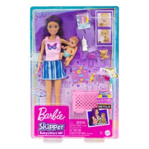 Barbie - Skipper Babysitters Crib Playset - Blue Skirt