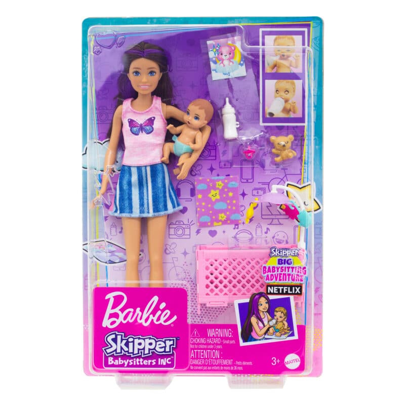 Barbie - Skipper Babysitters Crib Playset - Blue Skirt