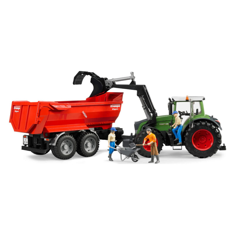 Bruder Fendt 936 Vario tractor loading trailer scene
