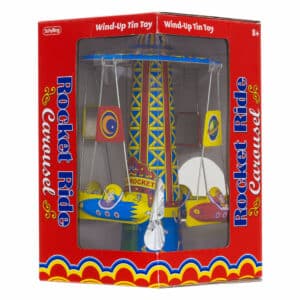 Schylling - Vintage tin toy rocket ride carousel