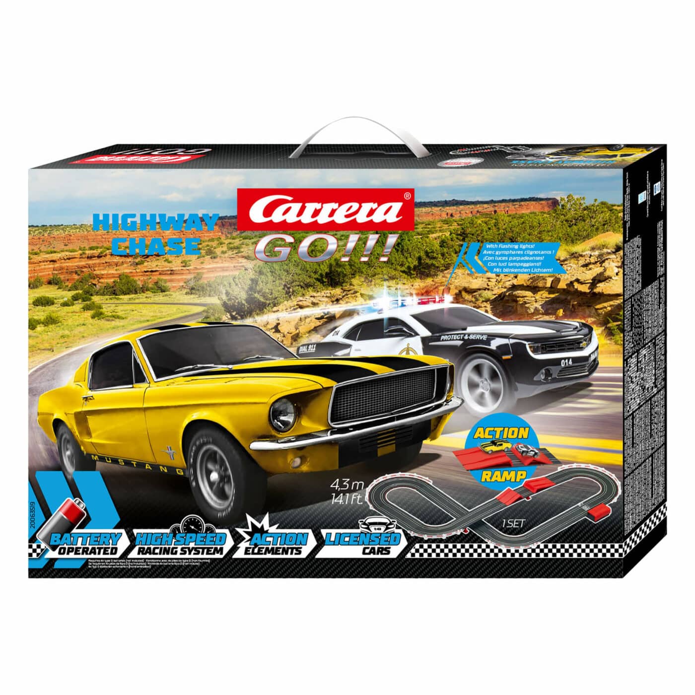 Carrera GO - Highway Chase Battery Operated Slot Car Set-1
