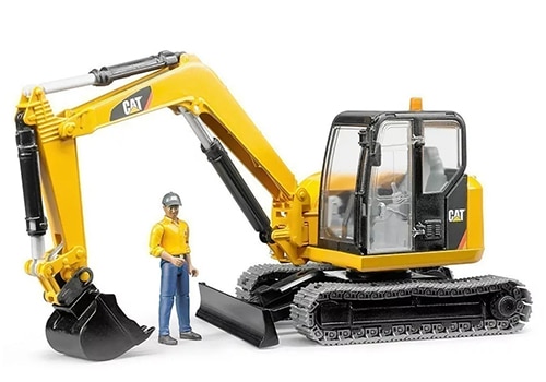 CAT Mini Excavator With Worker